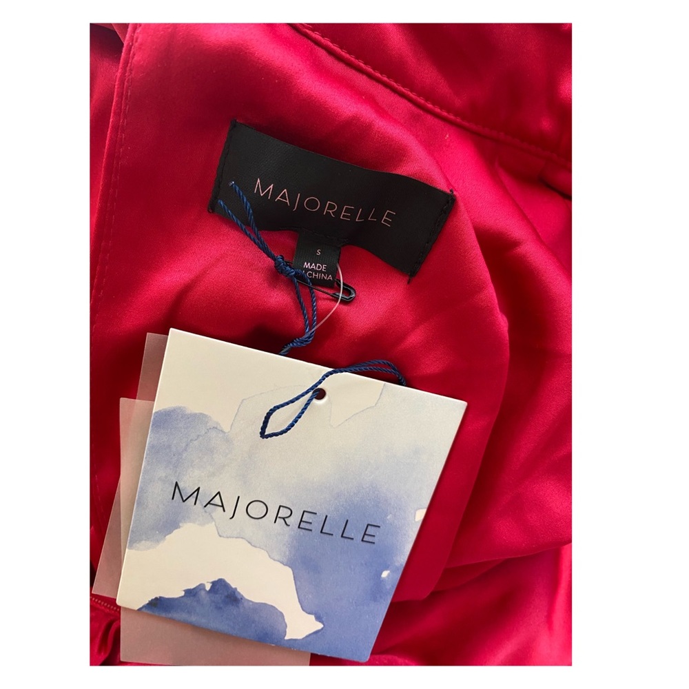 MAJORELLE REVOLVE Bristol Mini Dress Hot Pink Satin Size Small - Picture 8 of 9